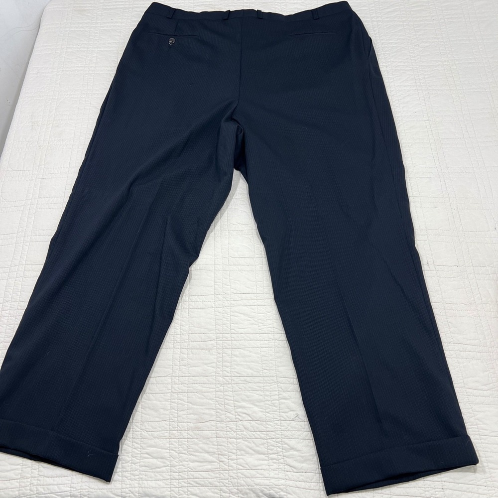 Ralph Lauren Mens Navy Textured Pinstripe Double Breasted Suit 48R 1998 *note - Picture 5 of 16